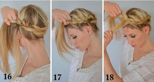 как заплести греческую косу - шаг 16-18