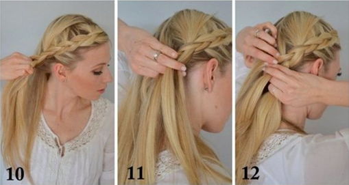 как заплести греческую косу - шаг 10-12